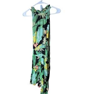 Nicole Miller New York Shorts Romper Tropical Print Sz L